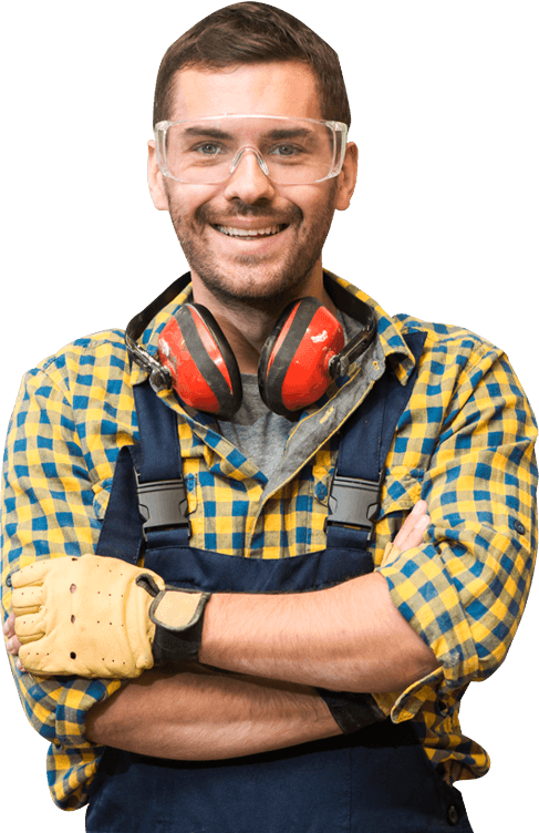 Smiling construction worker